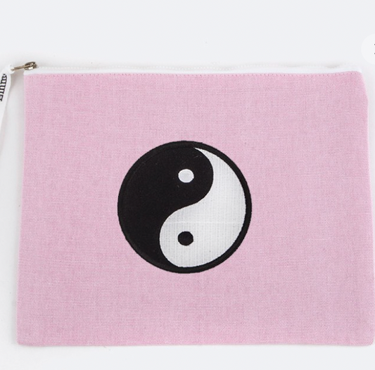 Ying Yang Embroidery Canvas Pouch